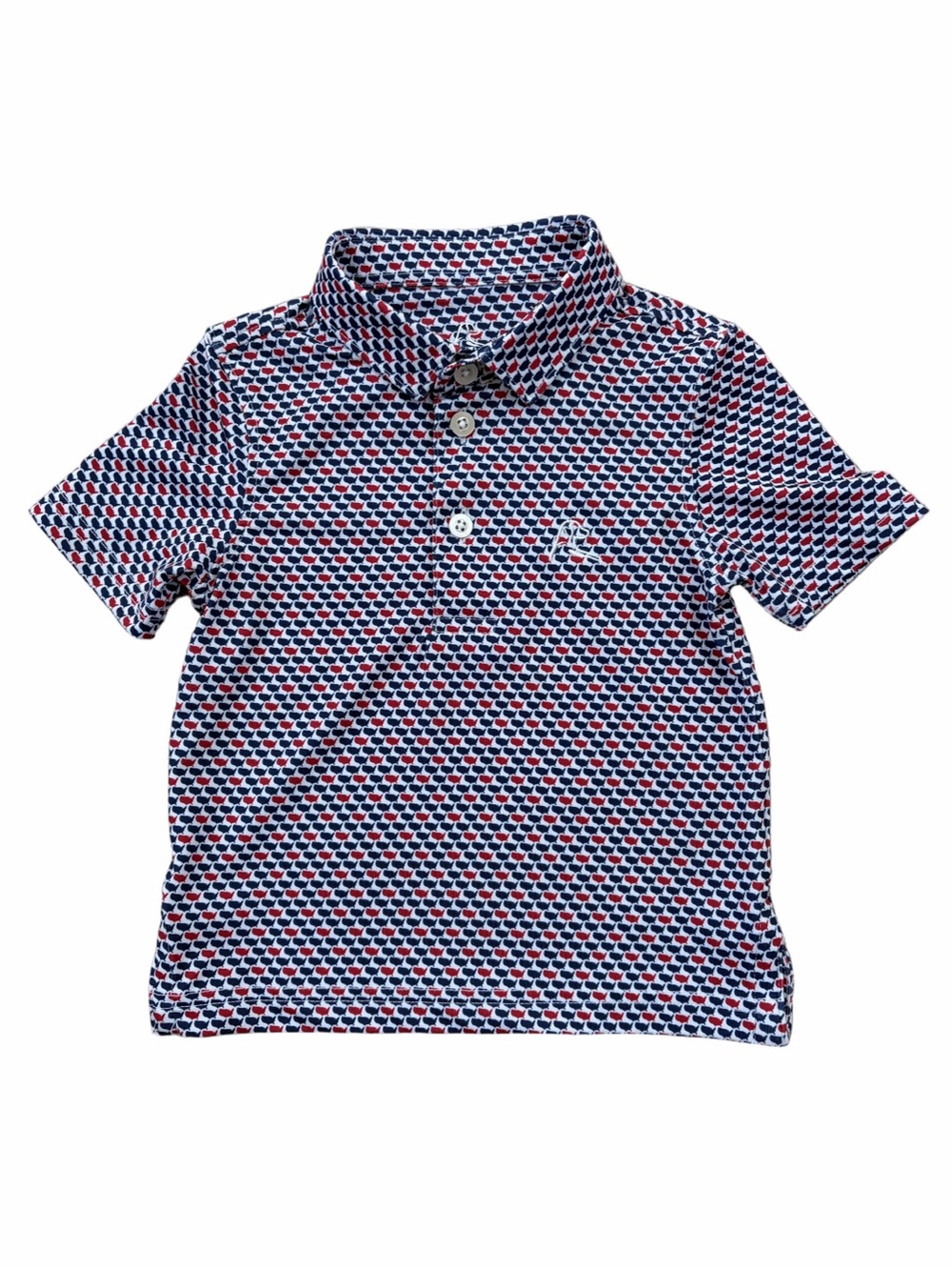 Rhoback Size 2T The Lil' 1776 Short Sleeve Performance Golf Polo USA America
